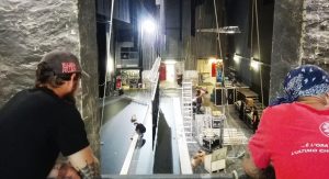 Montaggio video sul palco del Teatro Il Rossetti di Trieste