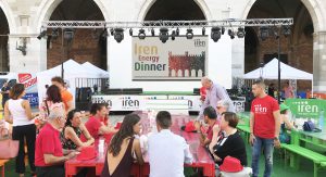 Piazza dei Cavalli allestita per il terzo appuntamento di Iren Energy Dinner