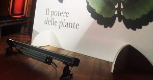 Luci installate per il tour Clarins nella sala riunioni dell'Hotel NH Torino Santo Stefano