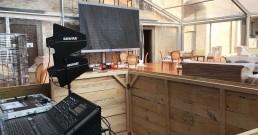 Setup audio nella sala del Monastero di Astino per Astino nel Gusto