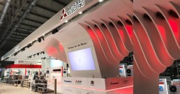 Montaggio tecnologia B-Happy per Stand Mitsubishi Electric_MCE 2018_Milano